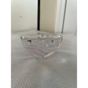 Collectible Kosta Boda Round Glass Bowl/Candle Holder With Kosta Boda Label (s)